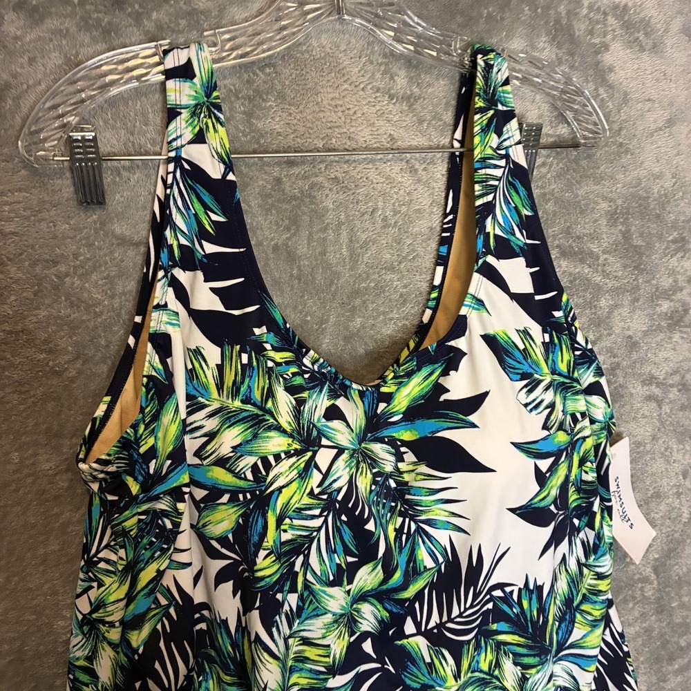 Swimsuits for All Women Swim 365 Flowy Tankini Top 24 Tropical Foliage Botanical